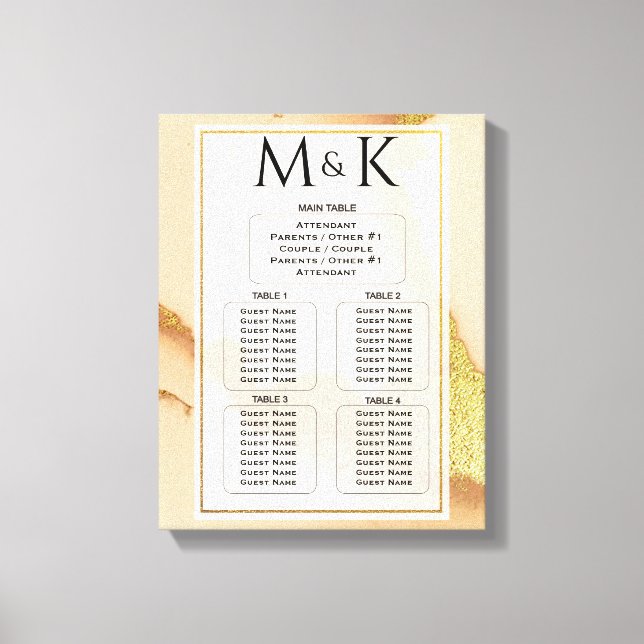 Modern Abstrakt i koraller 💡 Inky Oil Bröllop Canvastryck (Framsida)