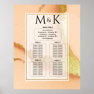Modern Abstrakt i koraller 💡 Inky Oil Bröllop Poster