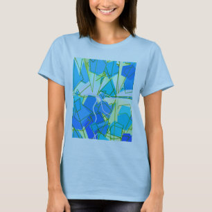 Modern Abstrakt i mitten av århundradet, Aqua och  T Shirt