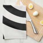 Modern Abstrakt i mitten av århundradet är svart o Kökshandduk<br><div class="desc">Modern regnbågsbåge i Abstrakt - Geometrisk retrodesign - svart och gräddvit</div>