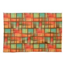 Modern Abstrakt i mitten av århundradet, blå Grönt