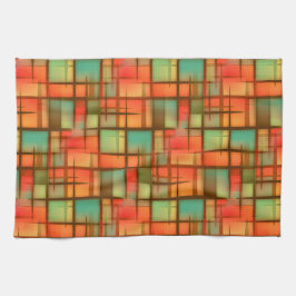 Modern Abstrakt i mitten av århundradet, blå Grönt Kökshandduk