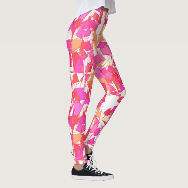 Modern Abstrakt i mitten av århundradet, Fuchsia,  Leggings (Höger)