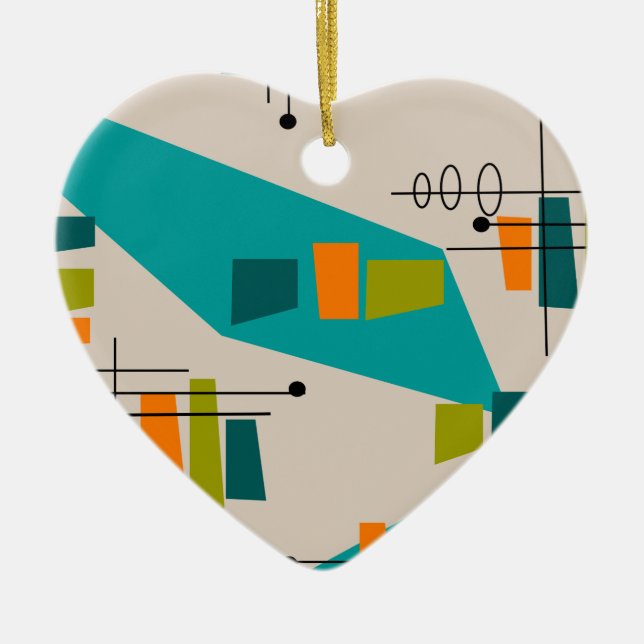 Modern Abstrakt i mitten av århundradet nr 55 Julgransprydnad Keramik (Framsidan)