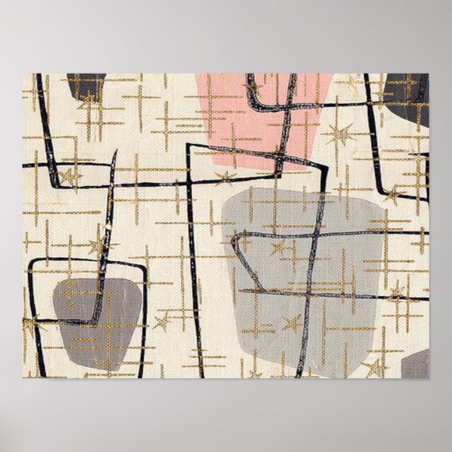 Modern Abstrakt i mitten av århundradet Poster (Framsidan)