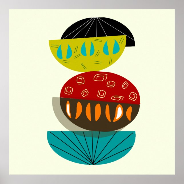 Modern Abstrakt i mitten av århundradet Poster nr  (Framsidan)