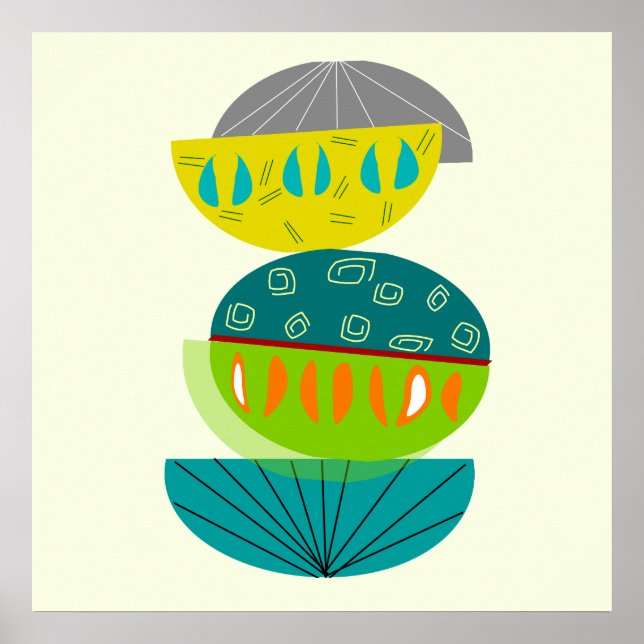 Modern Abstrakt i mitten av århundradet Poster nr  (Framsidan)