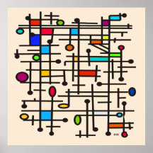 Modern Abstrakt i mitten av århundradet Poster nr