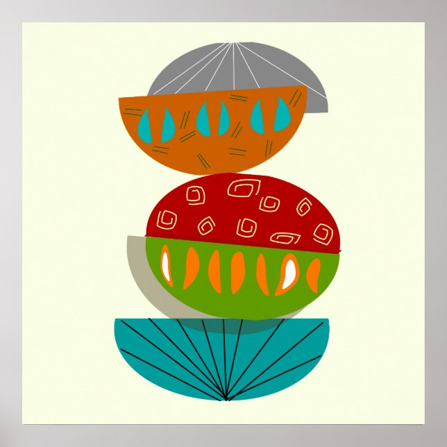 Modern Abstrakt i mitten av århundradet Poster nr  (Framsidan)