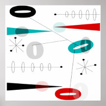 Modern Abstrakt i mitten av århundradet Poster nr