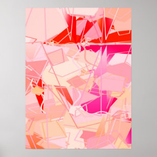 Modern Abstrakt i mitten av århundradet, Rosa i ko Poster