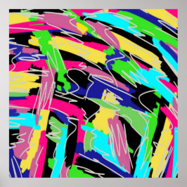 Modern Abstrakt i Rainbow Färg Poster