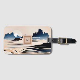 Modern abstrakt i sydvästra ökenmonogram bagagebricka