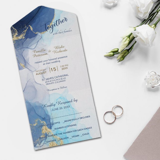 Modern Abstrakt Indigo Aqua Blue Photo Template (Skapare uppladdad)