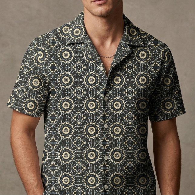 Modern Abstrakt Invecklad Boho Geometrisk Blommig Tyg (Skapare uppladdad)
