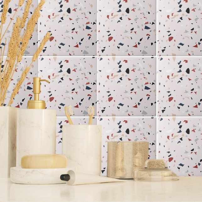 Modern Abstrakt Italiensk Terrazzo Sömlöst Mönster Kakelplatta (In situ Bathroom)