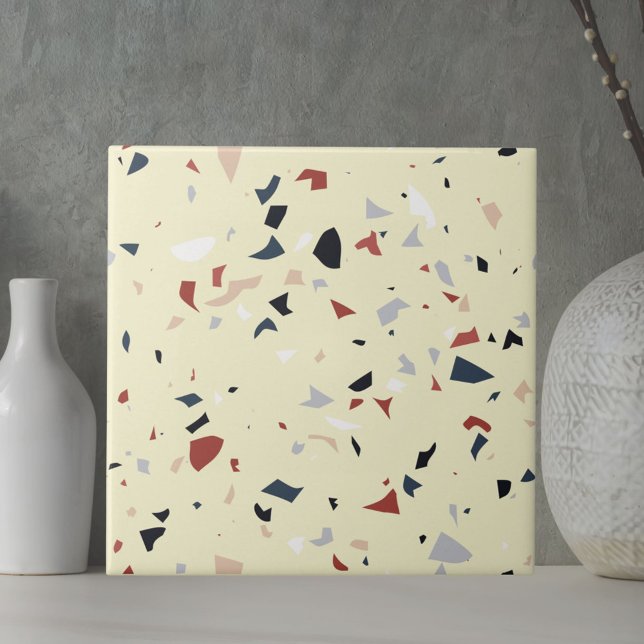 Modern Abstrakt Italiensk Terrazzo Sömlöst Mönster Kakelplatta (Close up)