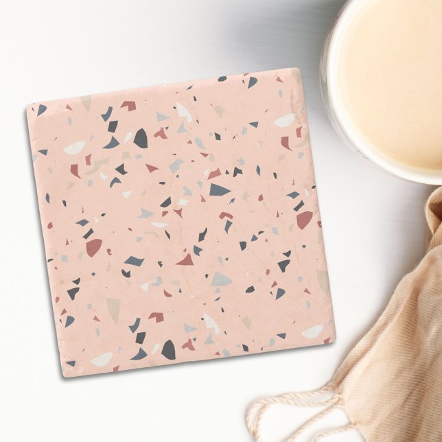Modern abstrakt italiensk terrazzo sömlöst mönster stenunderlägg (In situ)