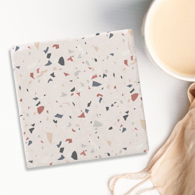 Modern abstrakt italiensk terrazzo sömlöst mönster stenunderlägg (In situ)
