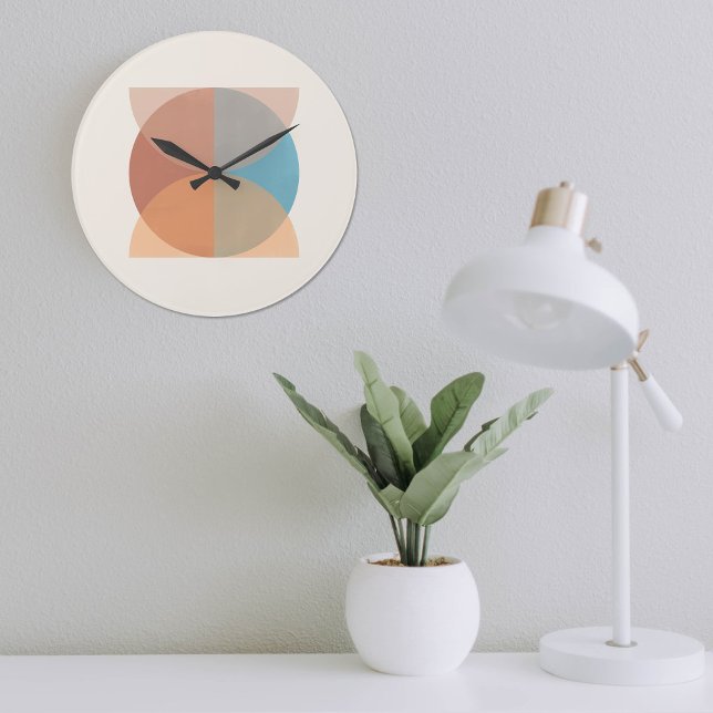 Modern Abstrakt Jordens tonåringar Geometric Water Stor Klocka (Skapare uppladdad)