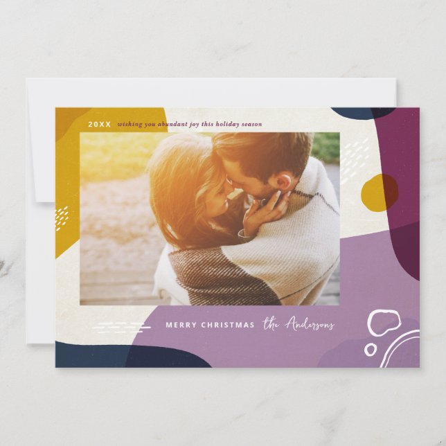 Modern Abstrakt Julfoto Julkort (Framsida)