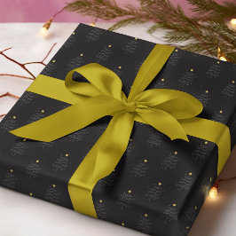 Modern Abstrakt Julgran Black Helgdag Gift Presentpapper