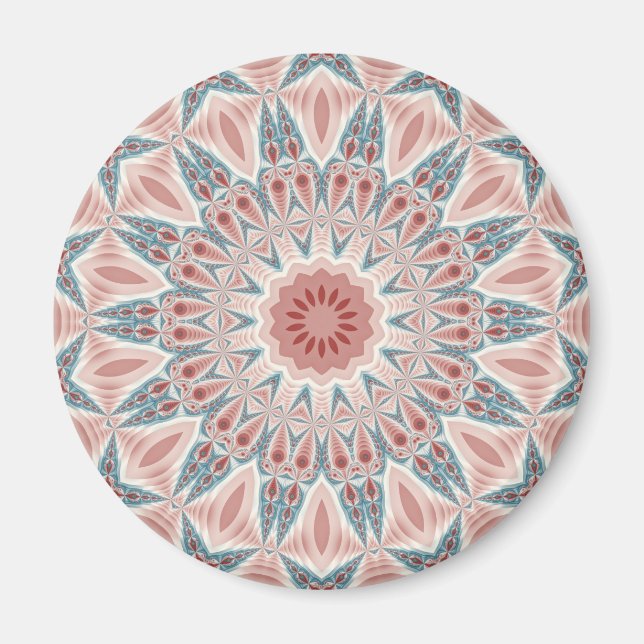 Modern Abstrakt Kaleidoscope Mandala Fractal Art Magnet (Framsidan)