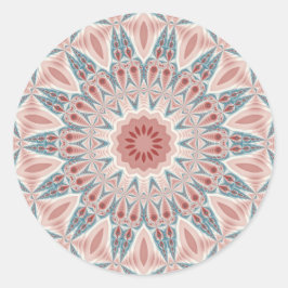 Modern Abstrakt Kaleidoscope Mandala Fractal Art Runt Klistermärke