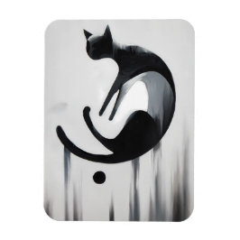 Modern Abstrakt Katt – Minimalistisk Designkonst Magnet