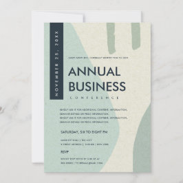 MODERN ABSTRAKT KONST AKVA BLÅ KONFERENS EVENT INBJUDNINGAR