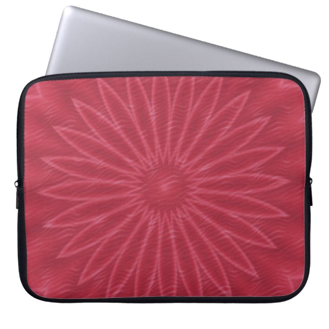 Modern Abstrakt Konst Färgrik Blomma Rosa Laptop Fodral (Framsidan)
