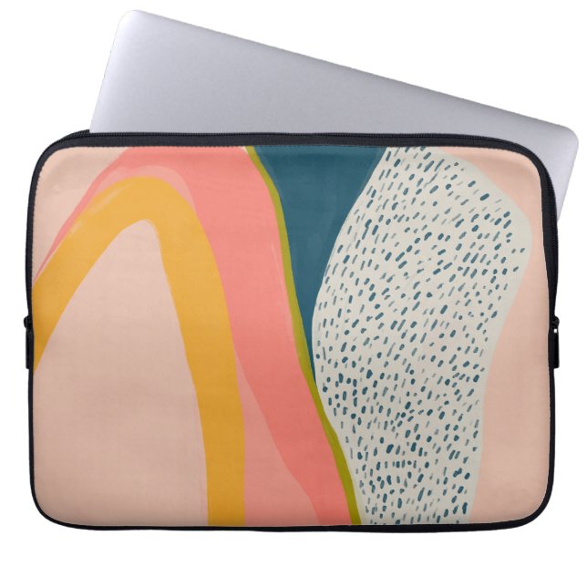 Modern Abstrakt Konst Färgrik Laptop Fodral (Framsidan)