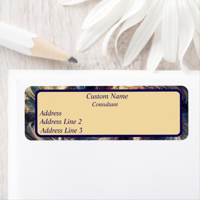 Modern Abstrakt konst för konsult Returadress Etikett (Insitu)