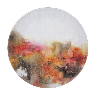 Modern abstrakt konst för röd brun orange vit