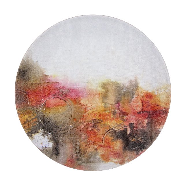 Modern abstrakt konst för röd brun orange vit (Framsidan)