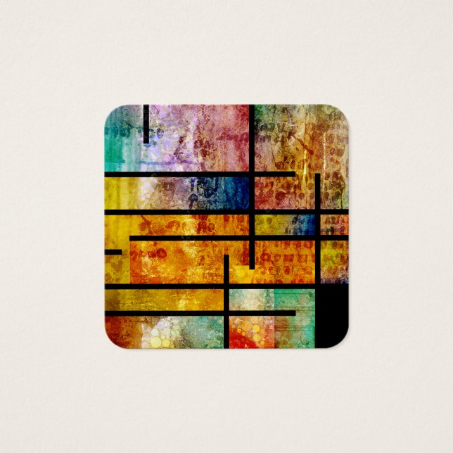 Modern abstrakt konst fyrkantigt visitkort (Framsida)