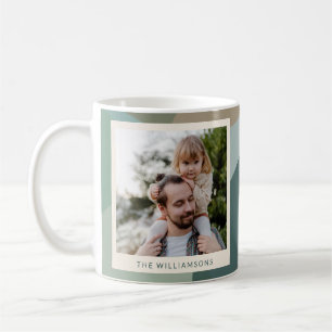 Modern Abstrakt Konst Grön Salvia Turkos Foto Kaffemugg