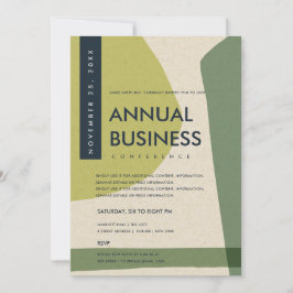 MODERN ABSTRAKT KONST LIME GRÖN KONFERENS EVENT INBJUDNINGAR
