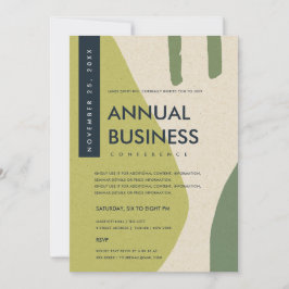 MODERN ABSTRAKT KONST LIME GRÖN KONFERENS EVENT INBJUDNINGAR