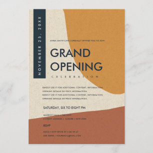 MODERN ABSTRAKT KONST ROST ORANGE STOR ÖPPNING INBJUDNINGAR