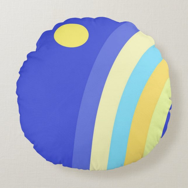 modern abstrakt konst rund kudde (Framsidan)