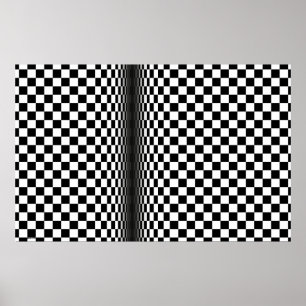 Modern abstrakt konst svartvit 3d-fyrkant på poster