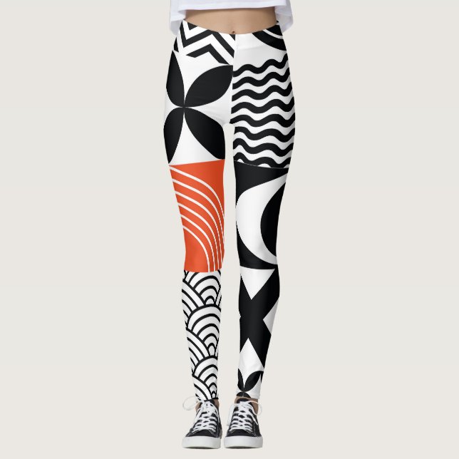 Modern Abstrakt: Konstgjord designarbetsyta. Leggings (Framsida)