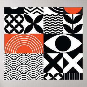 Modern Abstrakt: Konstgjord designarbetsyta. Poster