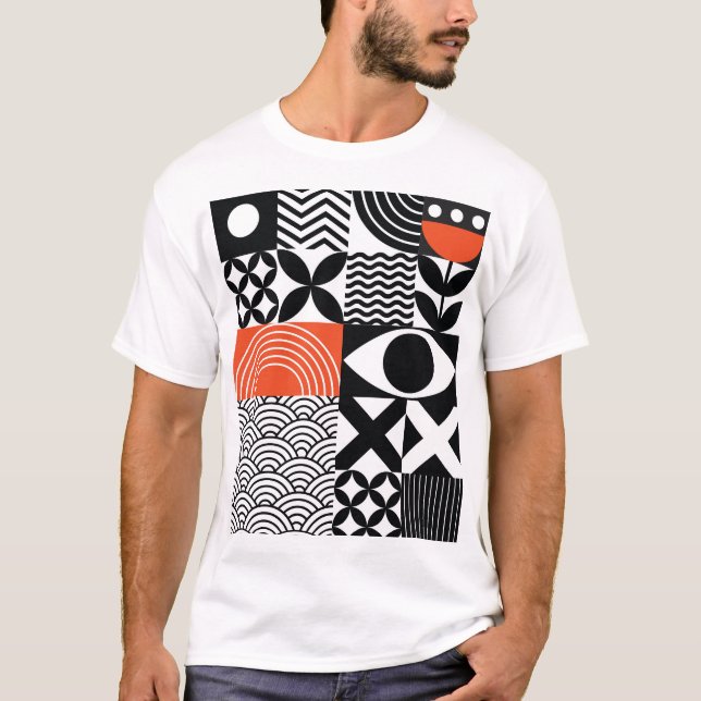 Modern Abstrakt: Konstgjord designarbetsyta. T Shirt (Framsida)