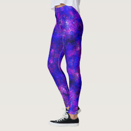 Modern Abstrakt Kosmisk Lila Marmor Färg Leggings