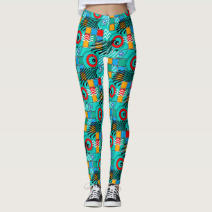 Modern abstrakt kreativ flerfärgad mönster leggings
