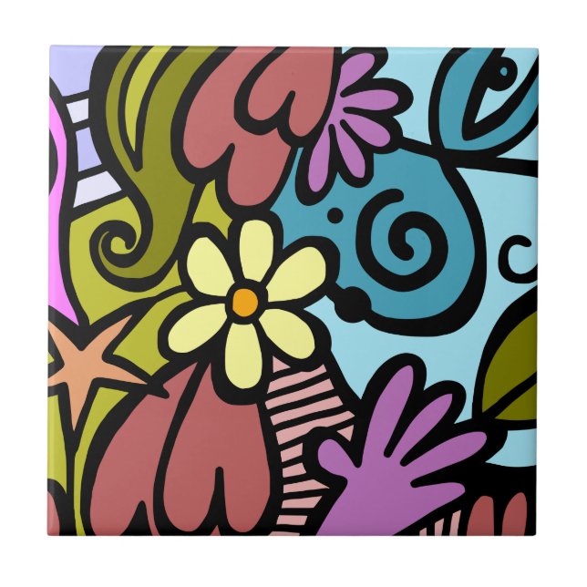 Modern Abstrakt kubism Art Kakelplatta (Framsidan)