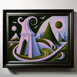 Modern abstrakt kubism i designform Surrealism 4:5 Poster