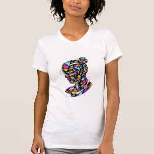 Modern Abstrakt Kvinnotek T Shirt